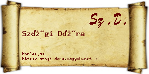 Szögi Dóra névjegykártya
