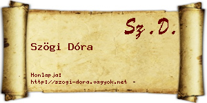Szögi Dóra névjegykártya